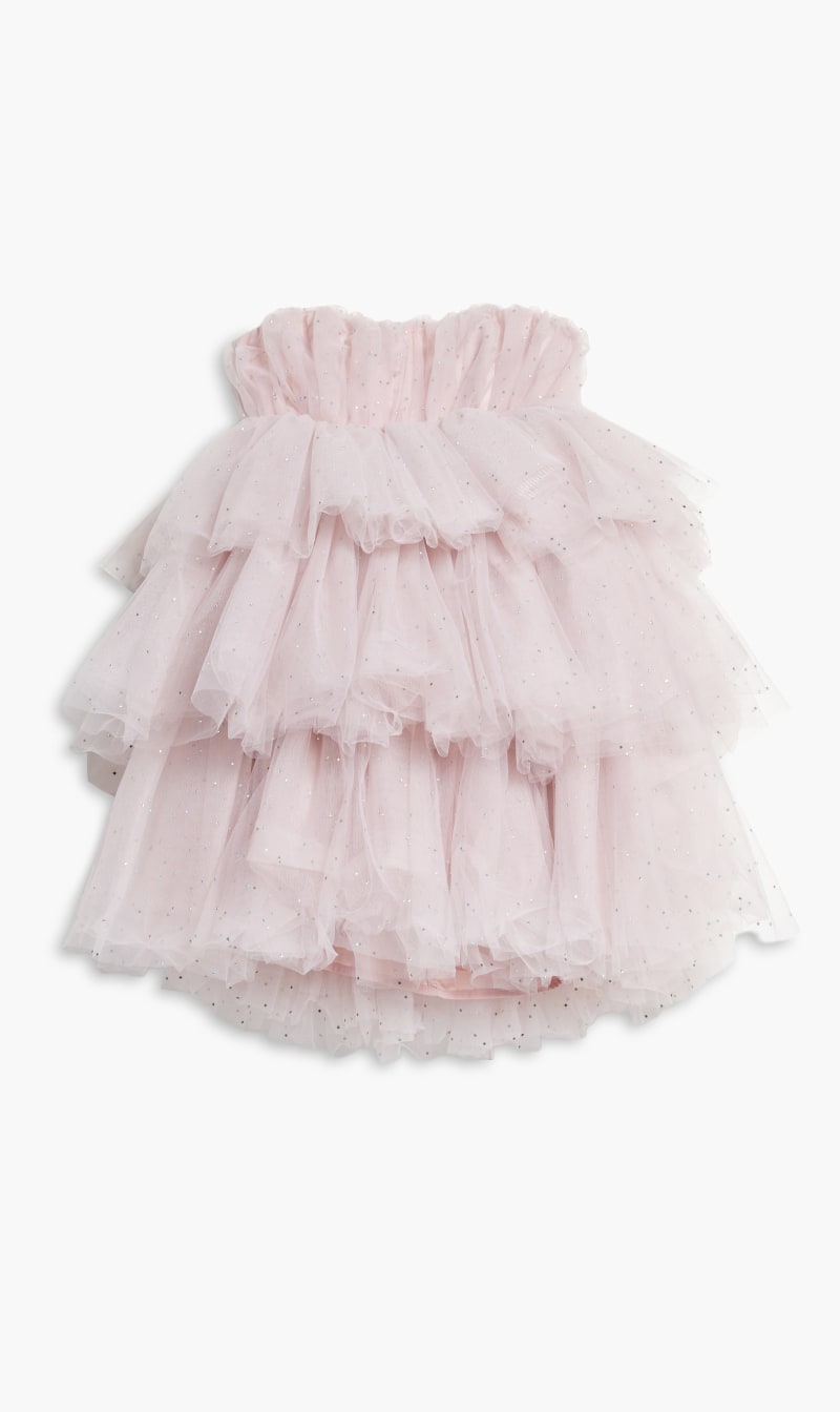 

Rotate Birger Christensen Pink Crystal Tullie Ruffle Dress for Women | The Deal Outlet