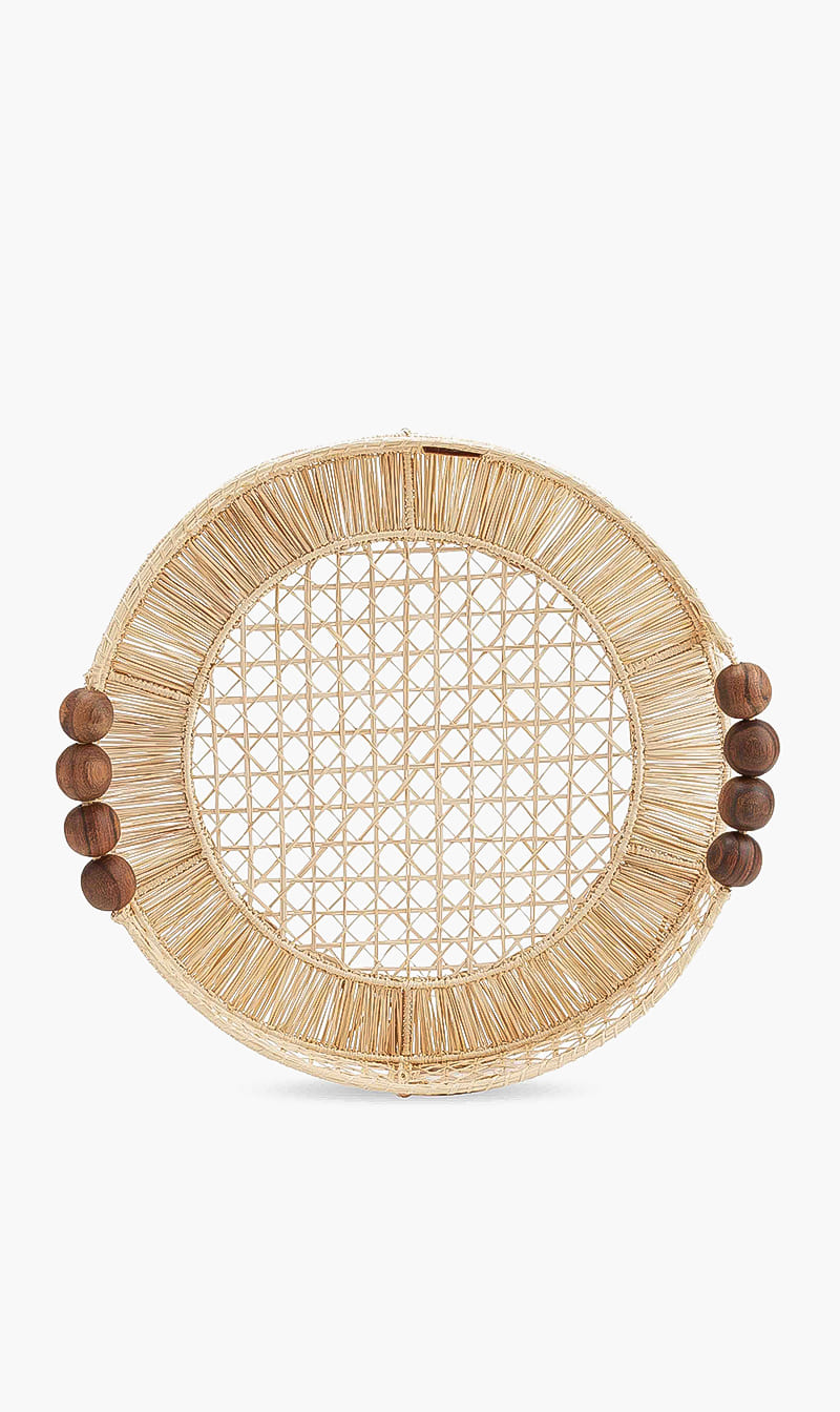 

Raffia Straw Woven Tray – Medium, White
