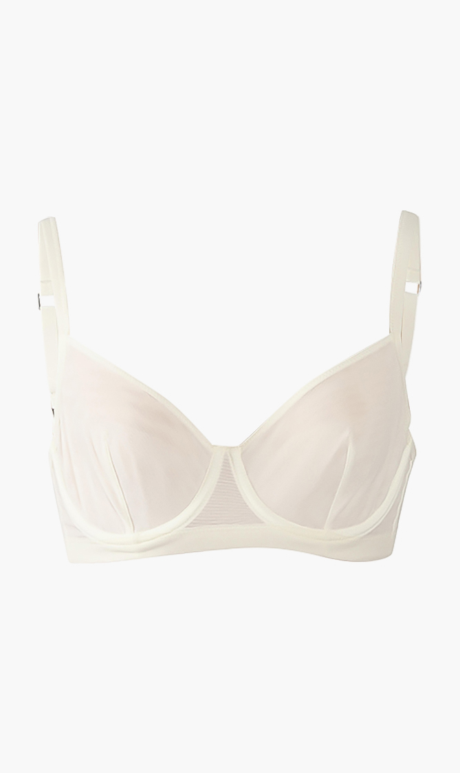 

Mesh Underwire Bra, White
