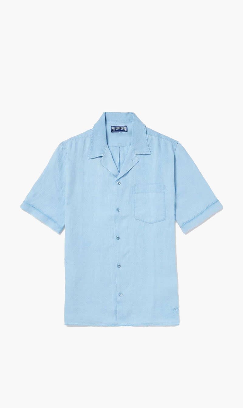 

Vilebrequin Blue Camp Cara Linen Shirt for Men | The Deal Outlet