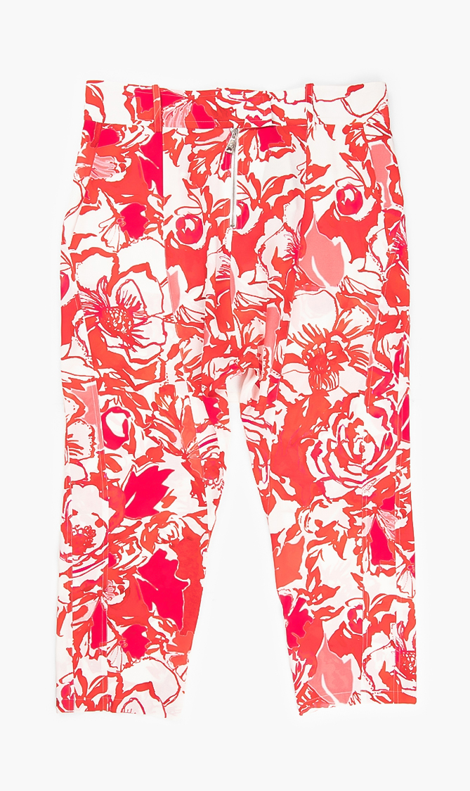 Roberto Cavalli Hydrangea Print Cropped Trousers