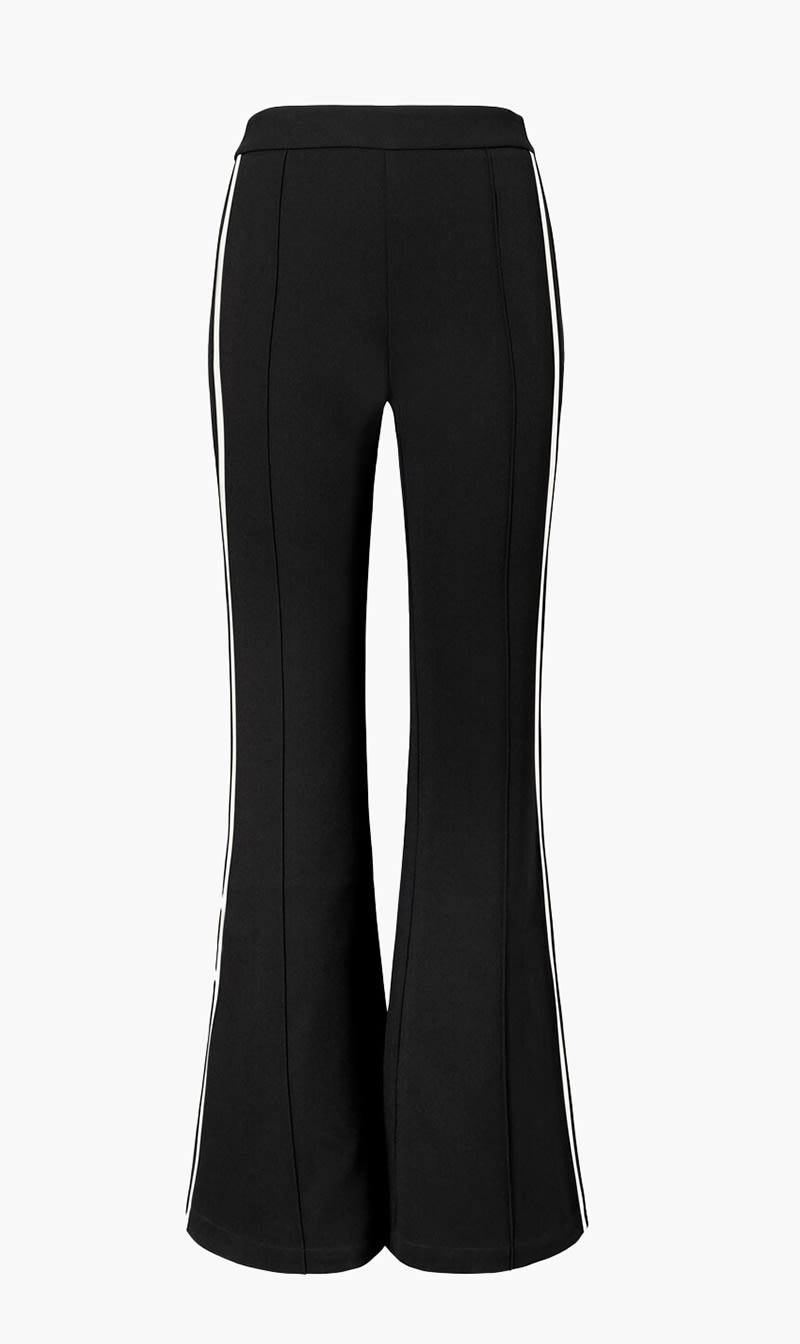 

Tory Burch Black Side Stripe Flared Pants for Women | The Deal Outlet