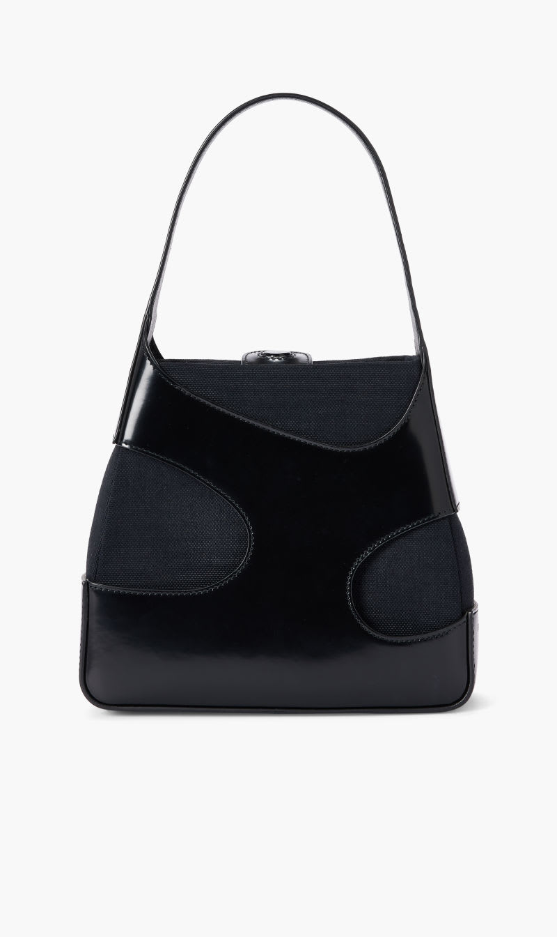 

Salvatore Ferragamo Black Cut Out Canvas Hobo for Women | The Deal Outlet