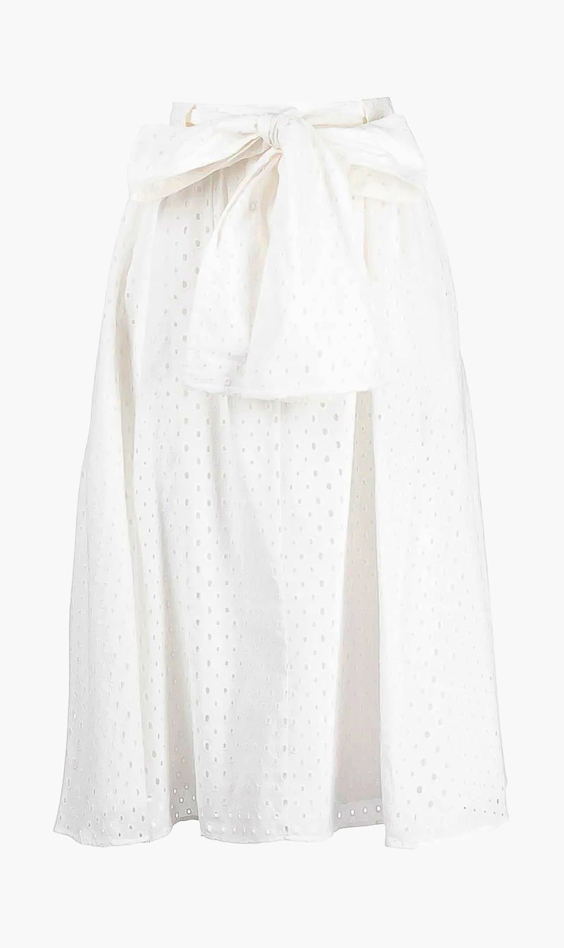 

Kenzo White Midi Skirt Knot Detail for Women | The Deal Outlet