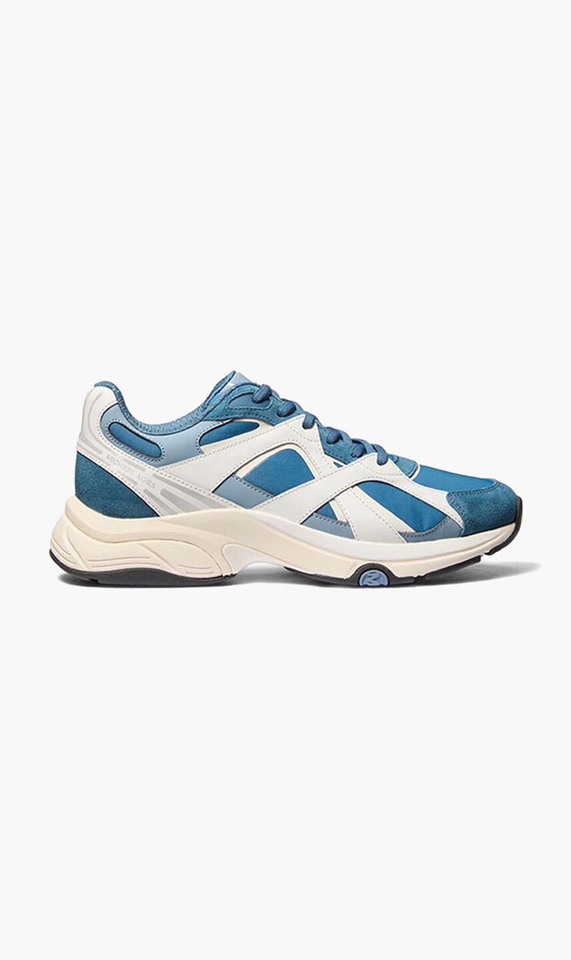 Michael Kors Blue Leo Mixed Media Trainer for Men
