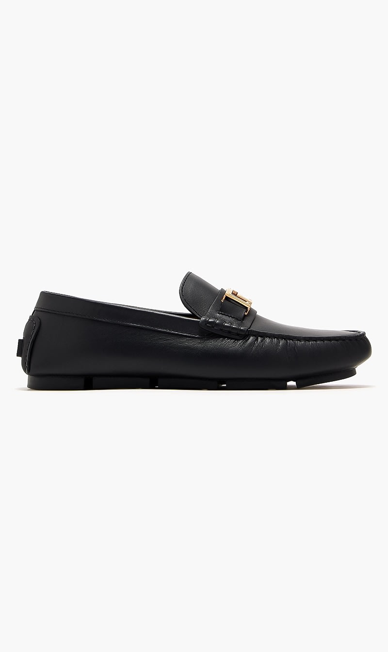 

Versace Black Greca Driver Loafers for Men | The Deal Outlet