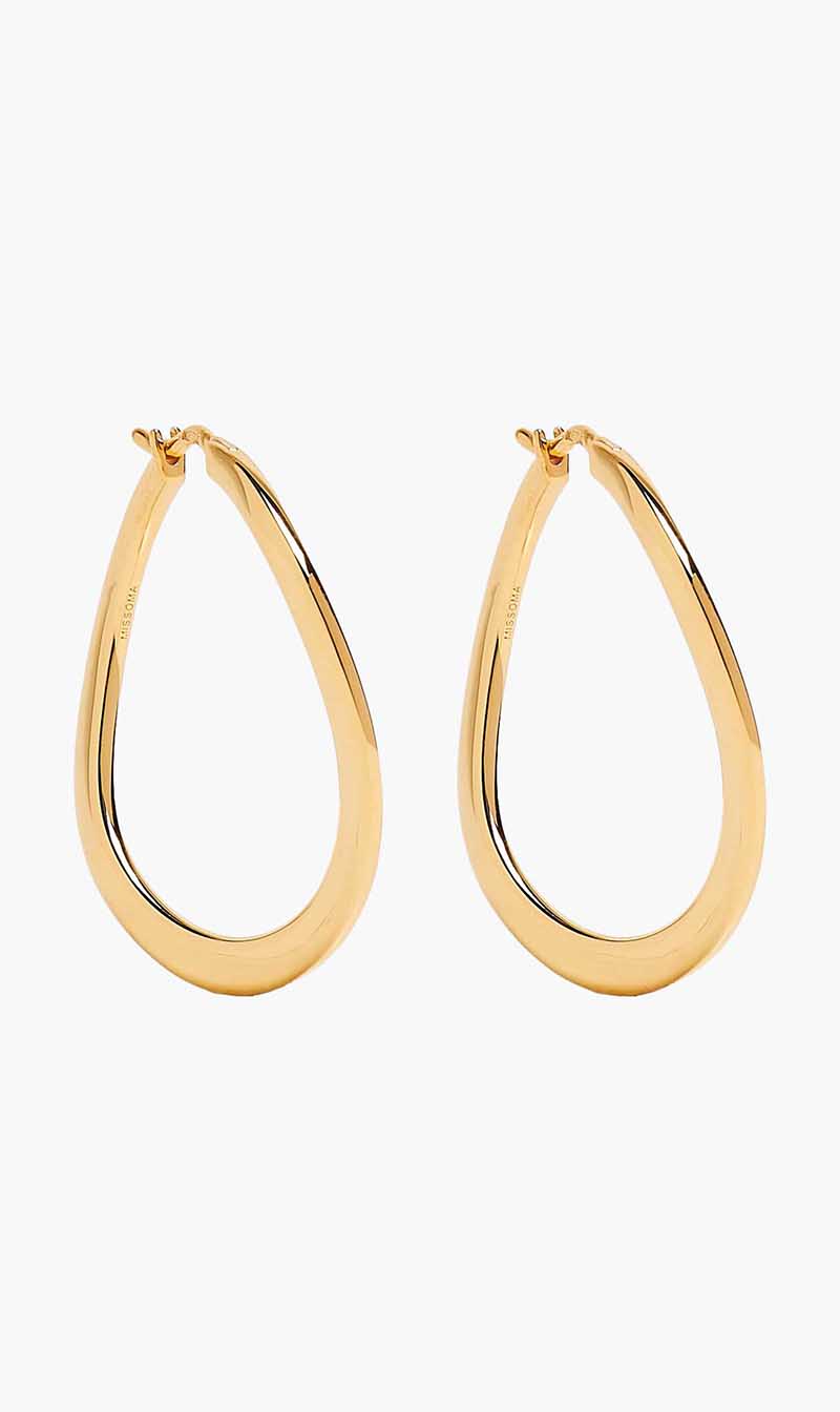 

Missoma Gold Classic Curve Medium Hoop Earrings for Women | The Deal Outlet