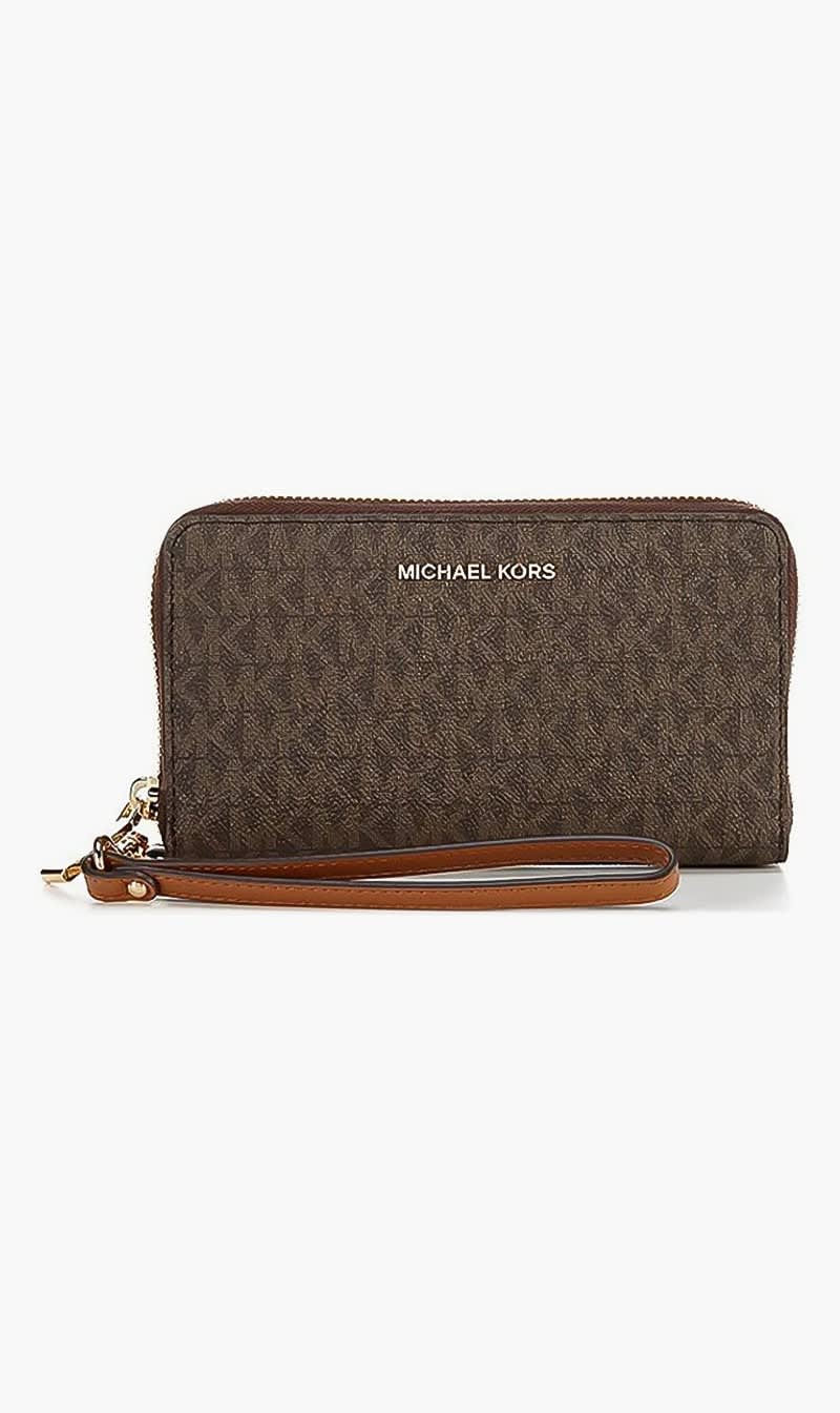 

Michael Kors Brown Jet Set Lg Flat Mf Phn Case for Women | The Deal Outlet