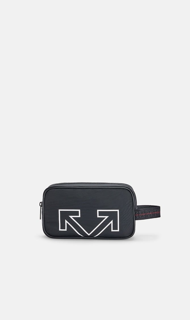 

Off-white Black Heritage Toiletry Pouch Black White for Men | The Deal Outlet