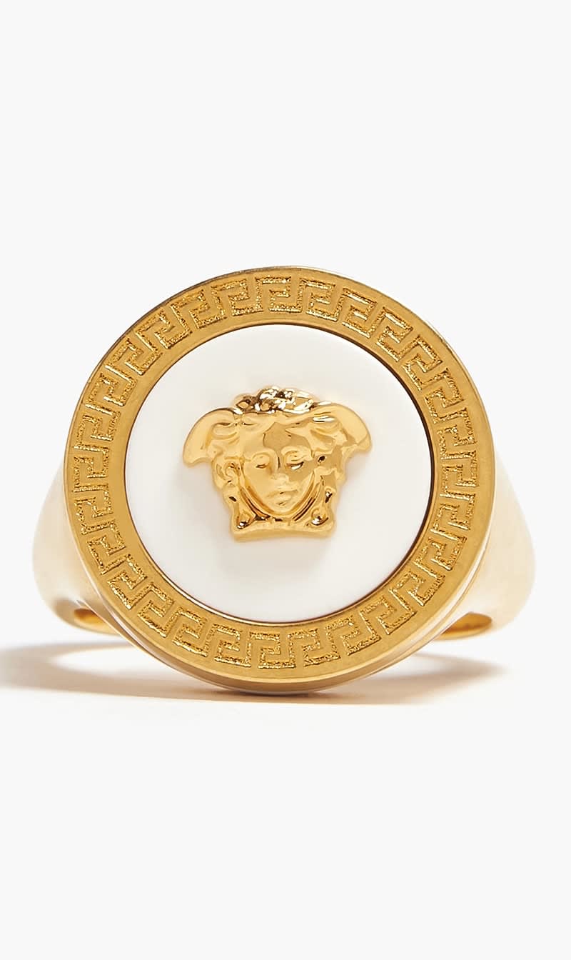 

Versace Gold Enamel Medusa Ring for Men | The Deal Outlet