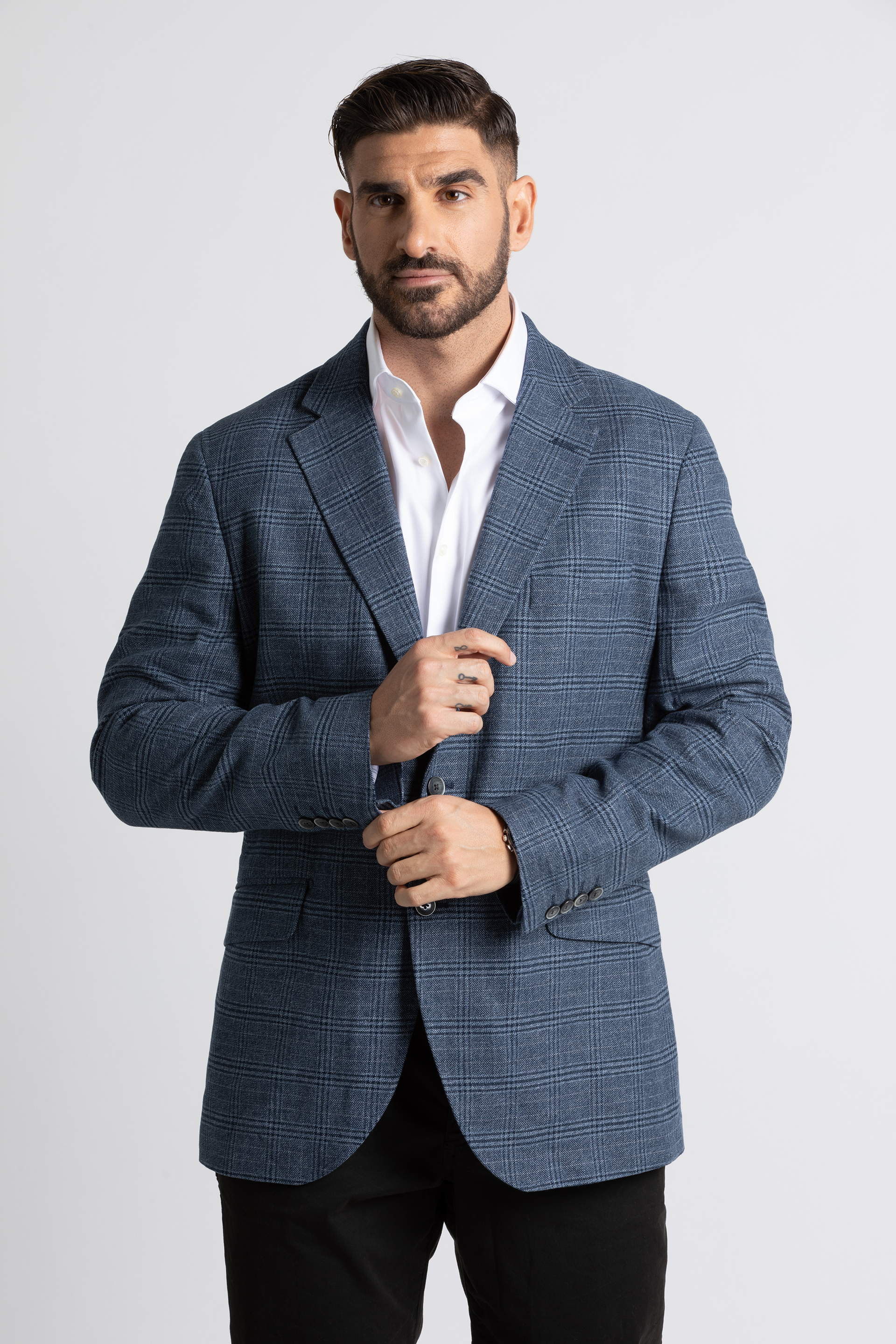 

Hackett London Brushed Cotton Checked Blazer