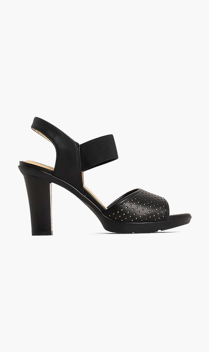 Jadalis Leather Sandals, Black