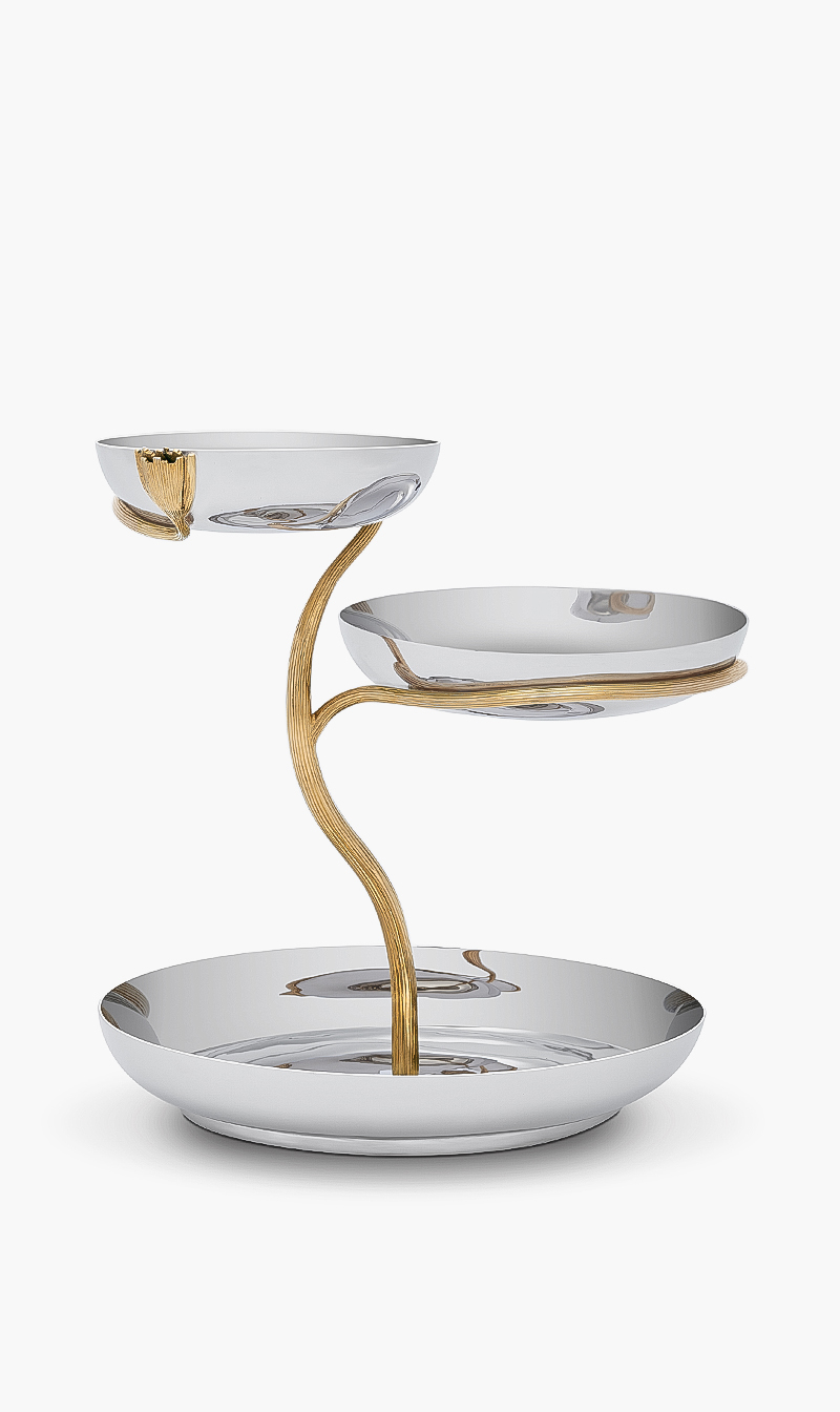 

Deco Leaves 3-tier Server, Silver
