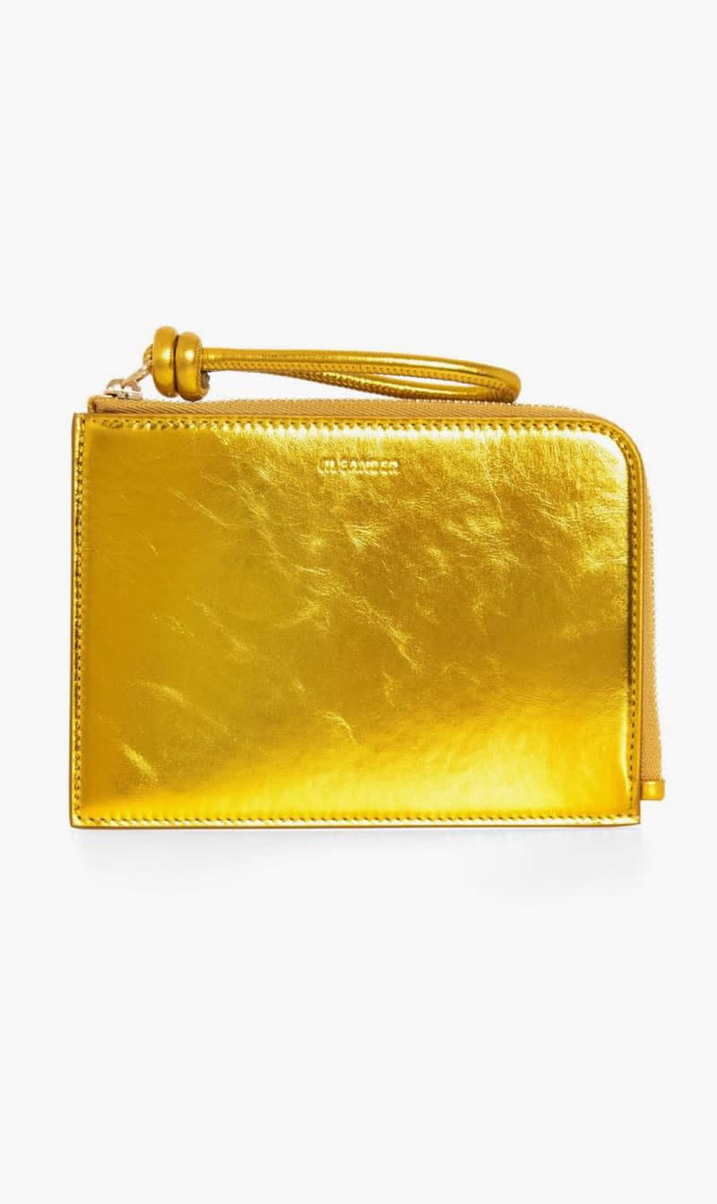 

Jil Sander Orange Giro Envelope Lg Laminated Soft Calf W Nappa Lining (gold) for Women | The Deal Outlet