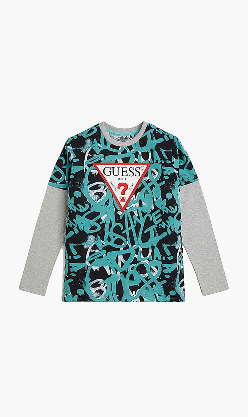 

Guess Green Logo Long Sleeve Tshirt for Boys | The Deal Outlet