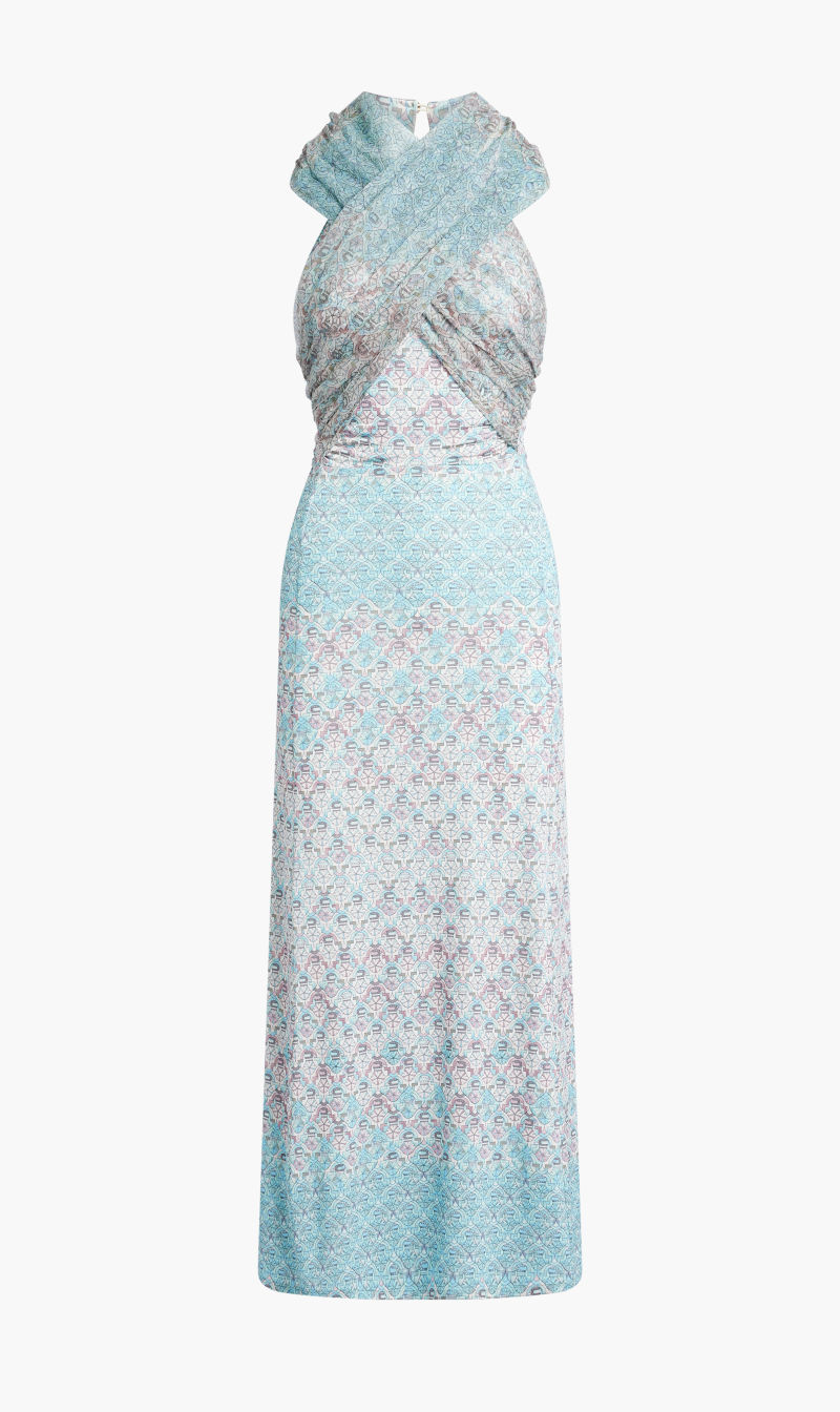 

Niili Blue Dress Jes Halter Falcon for Women | The Deal Outlet