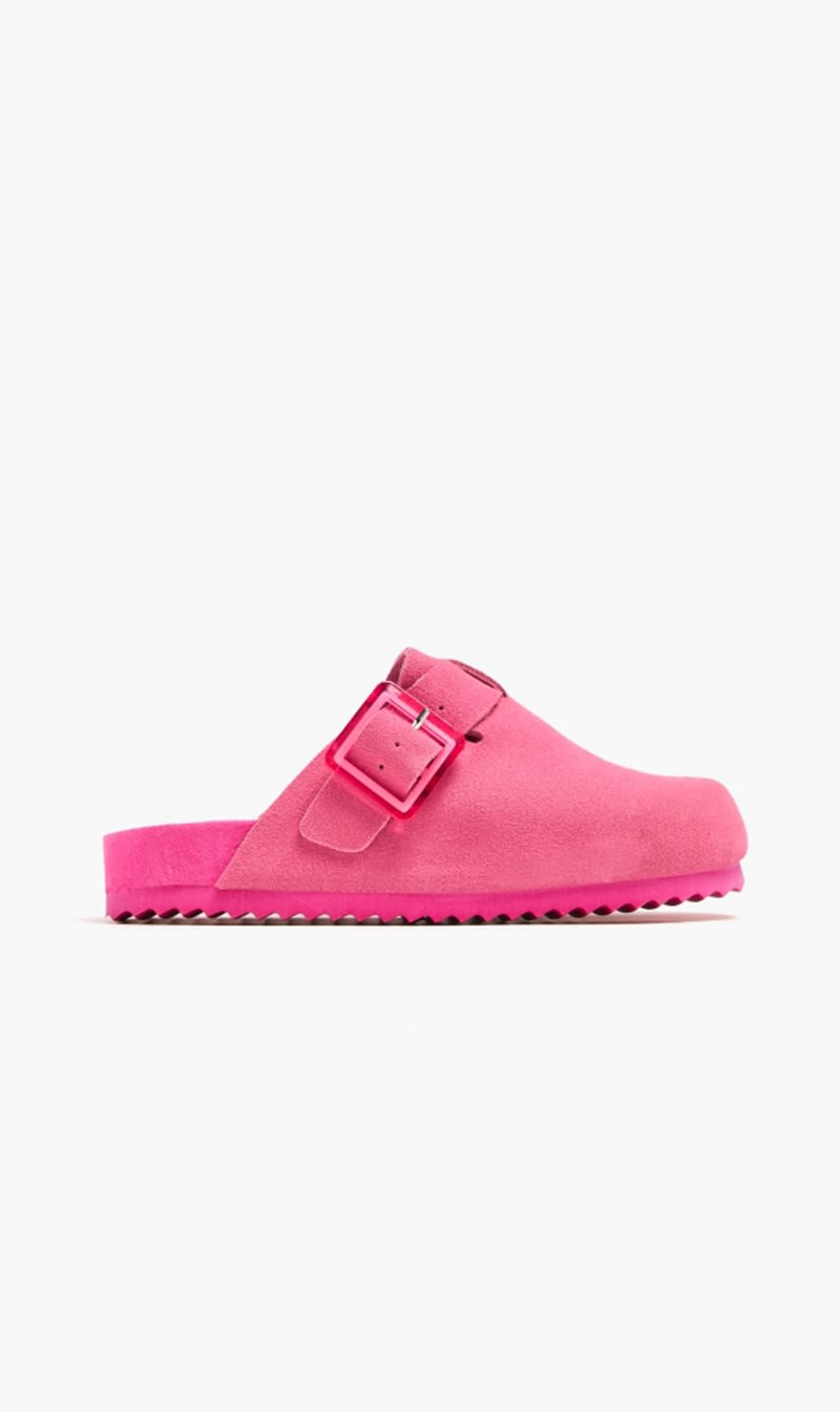 

Colors Of California Pink Suede Sabots for Girls | The Deal Outlet