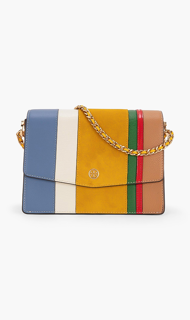 Tory Burch Robinson Balloon Stripe Convertible Shoulder Bag