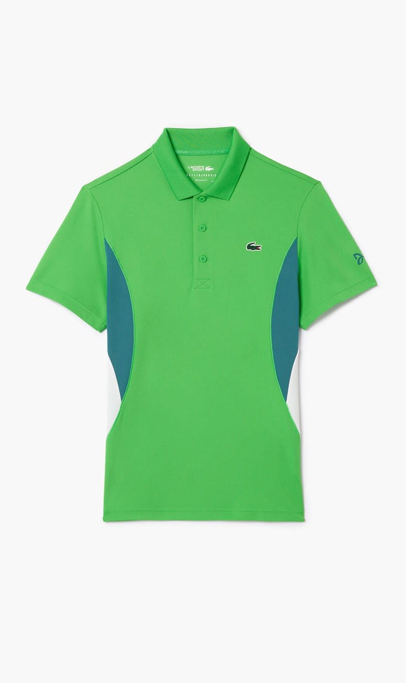 

Lacoste Green Short Sleeved Ribbed Collar Shirt for Men | The Deal Outlet