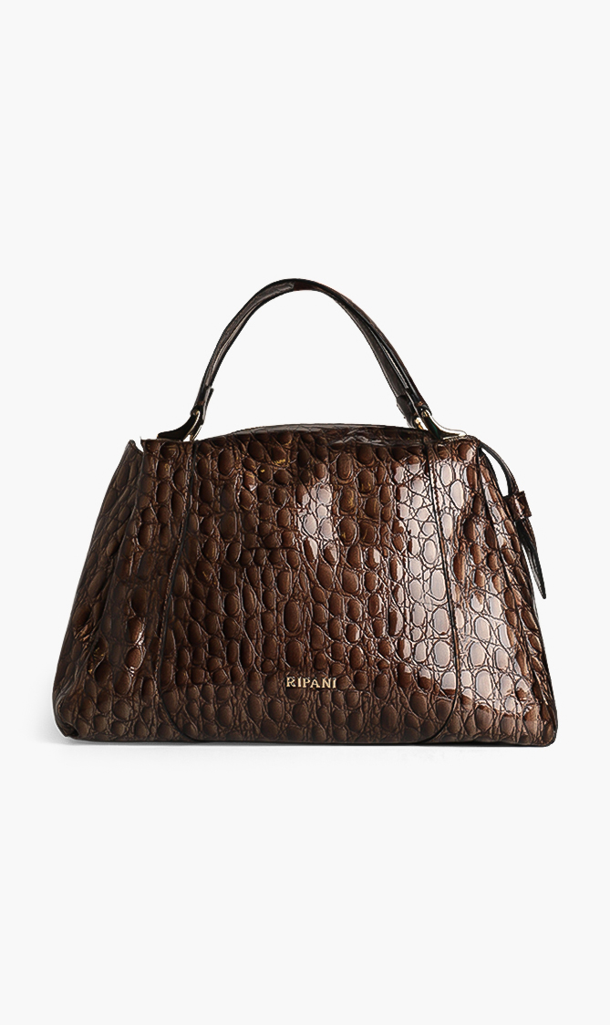 

Ripani Glossy Leather Animal Skin Duffle Bag