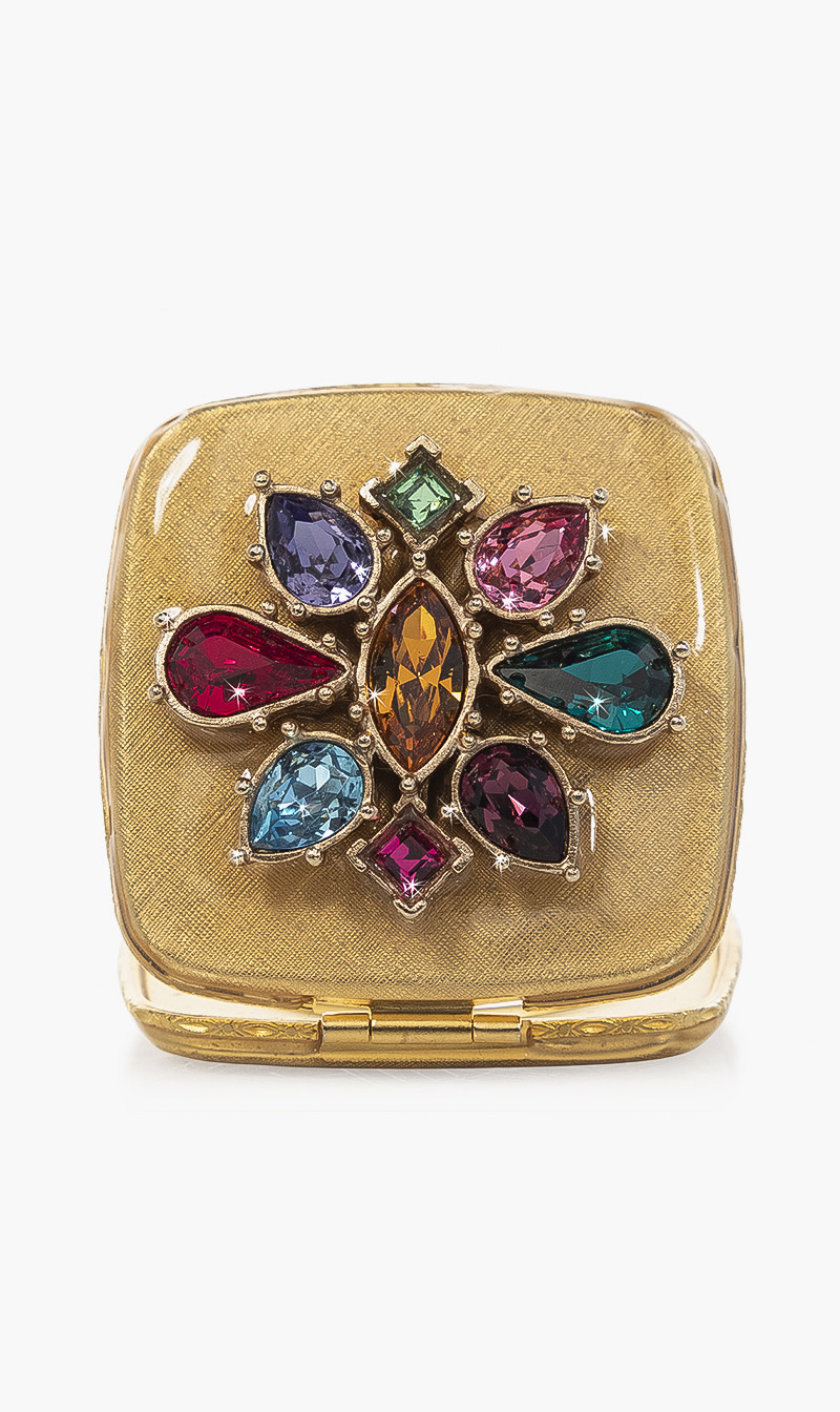 

Square Jeweled Compact, Gold