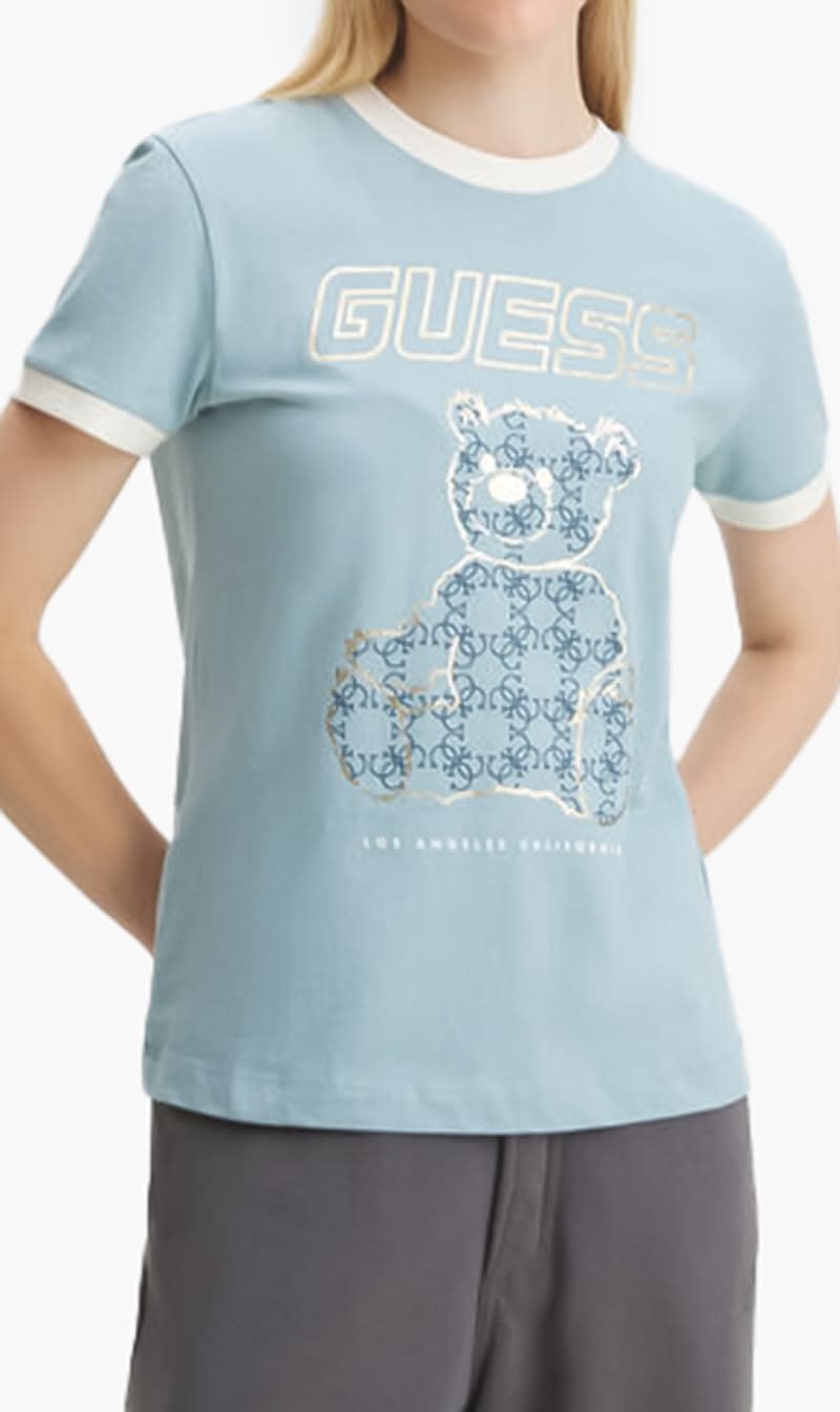 

Guess Blue Midge Logo Bear Ss T - Mid Organic Heavy Jersey 205 for Women | The Deal Outlet