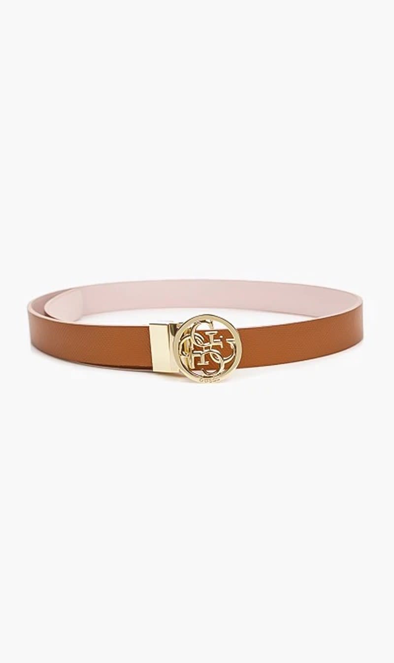 

Guess Brown Logo Buckle Reversible Belt for Women | The Deal Outlet