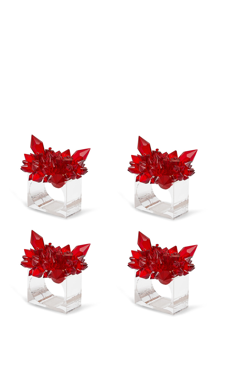

Kim Seybert Red Zenith Set Of 4 Napkin Rings | The Deal Outlet