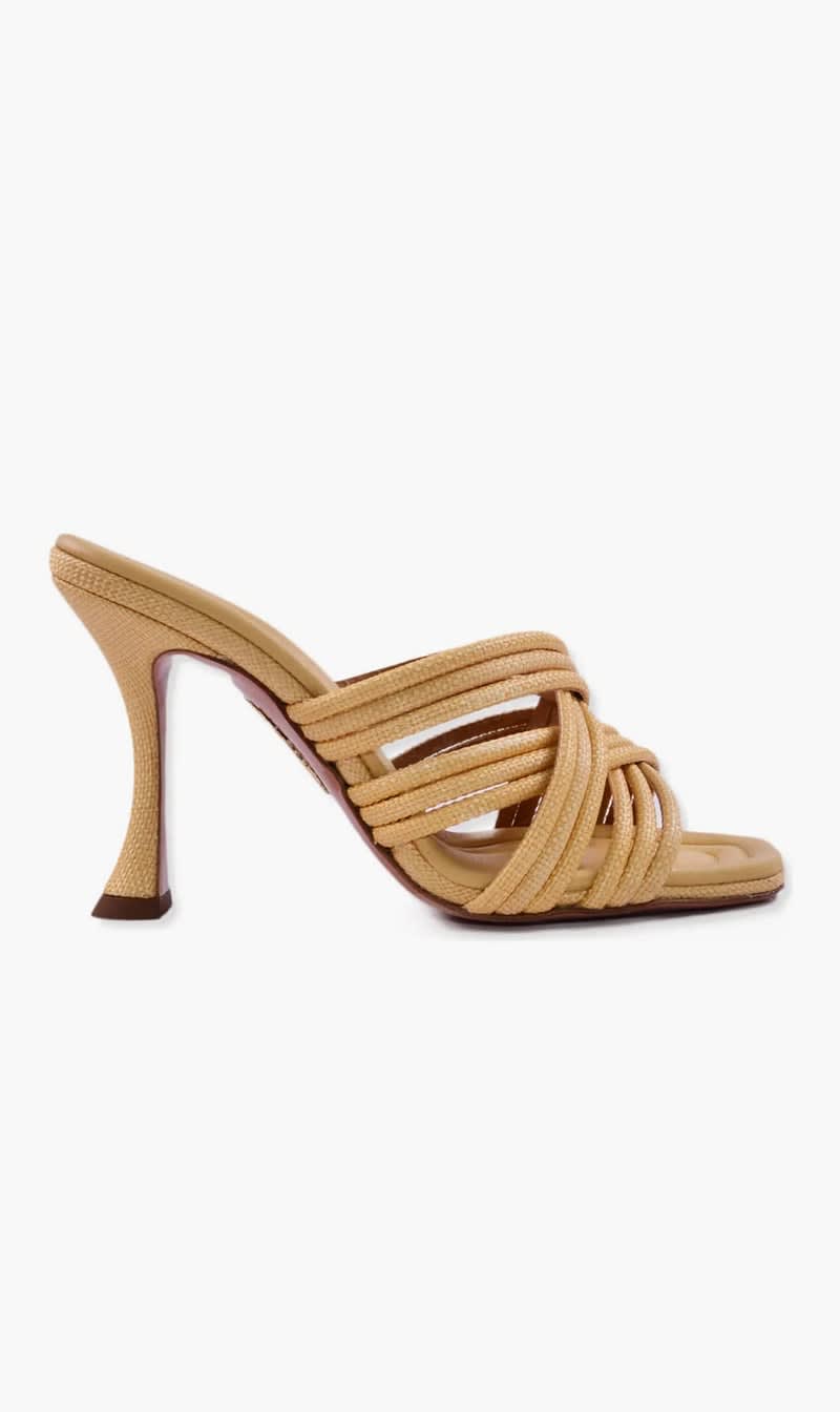 

Aquazzura Firenze Beige Spiral Sandals for Women | The Deal Outlet