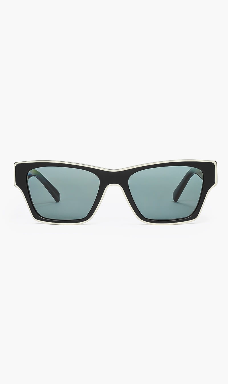 

Tory Burch Black Black/ivory Frame With Dark Grey Polar Lens  for Women | The Deal Outlet