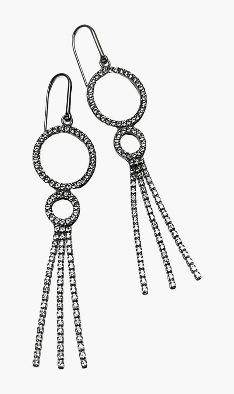 

Isabel Marant Silver Crystal Earrings for Women | The Deal Outlet