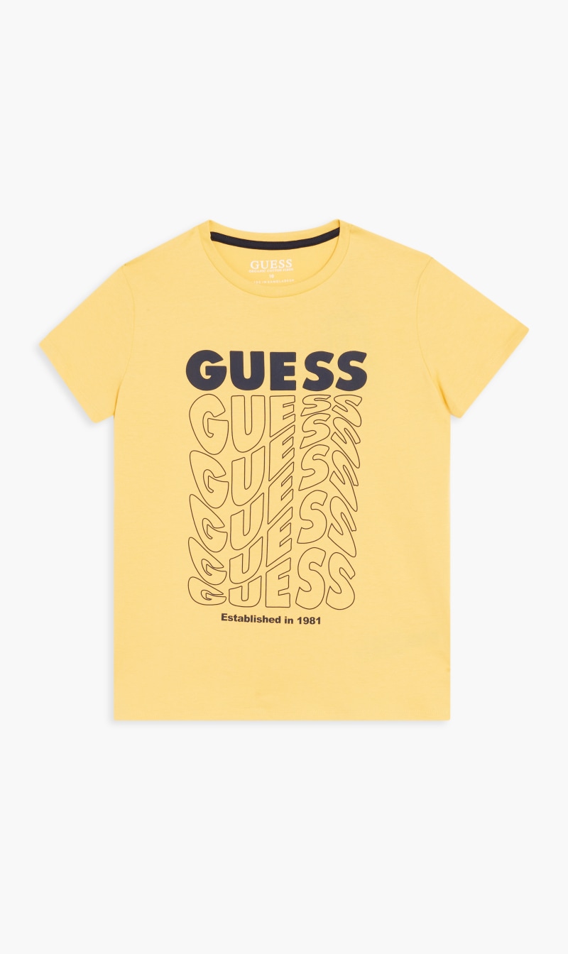 

Guess Yellow Mid Organic Stream Jersey T-shirt for Boys | The Deal Outlet