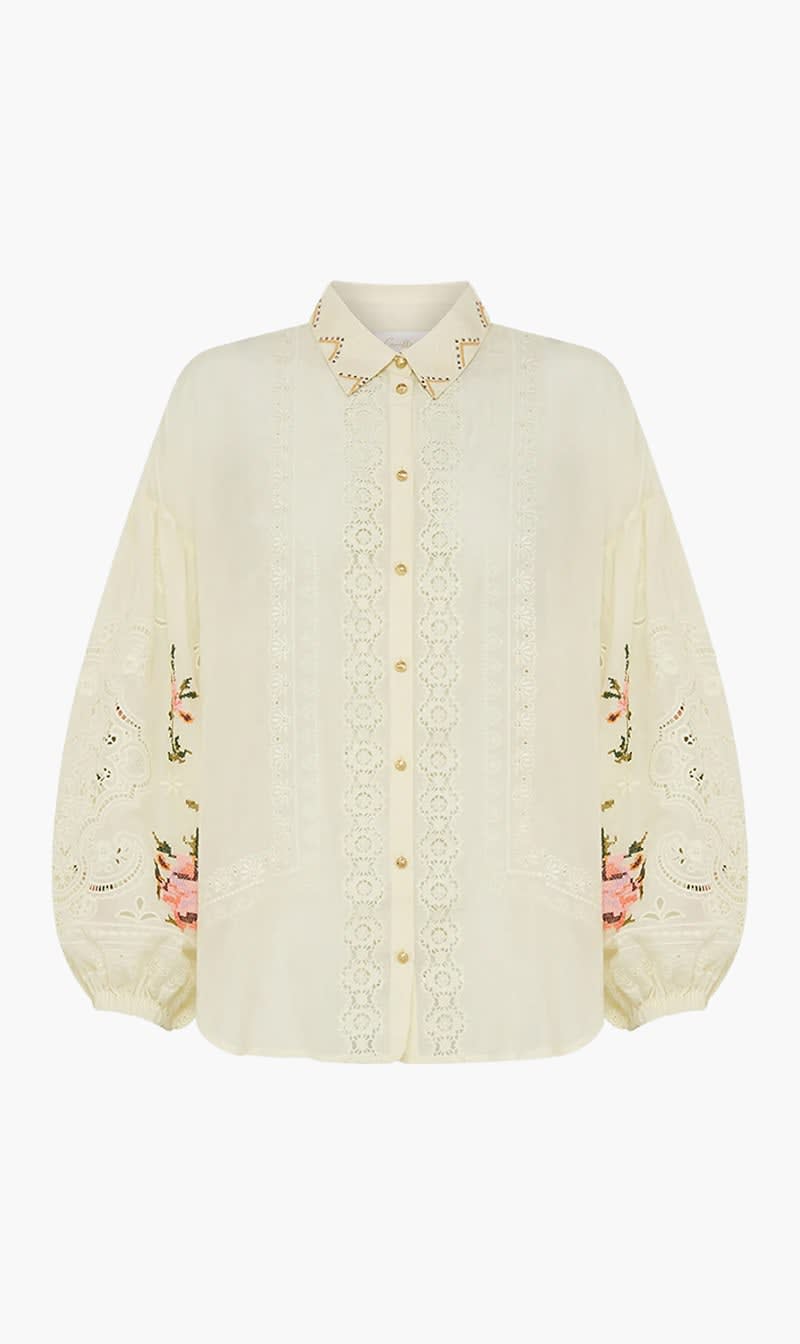 

Camilla Multi-color Embroidered Balloon Sleeve Shirt Blouse for Women | The Deal Outlet