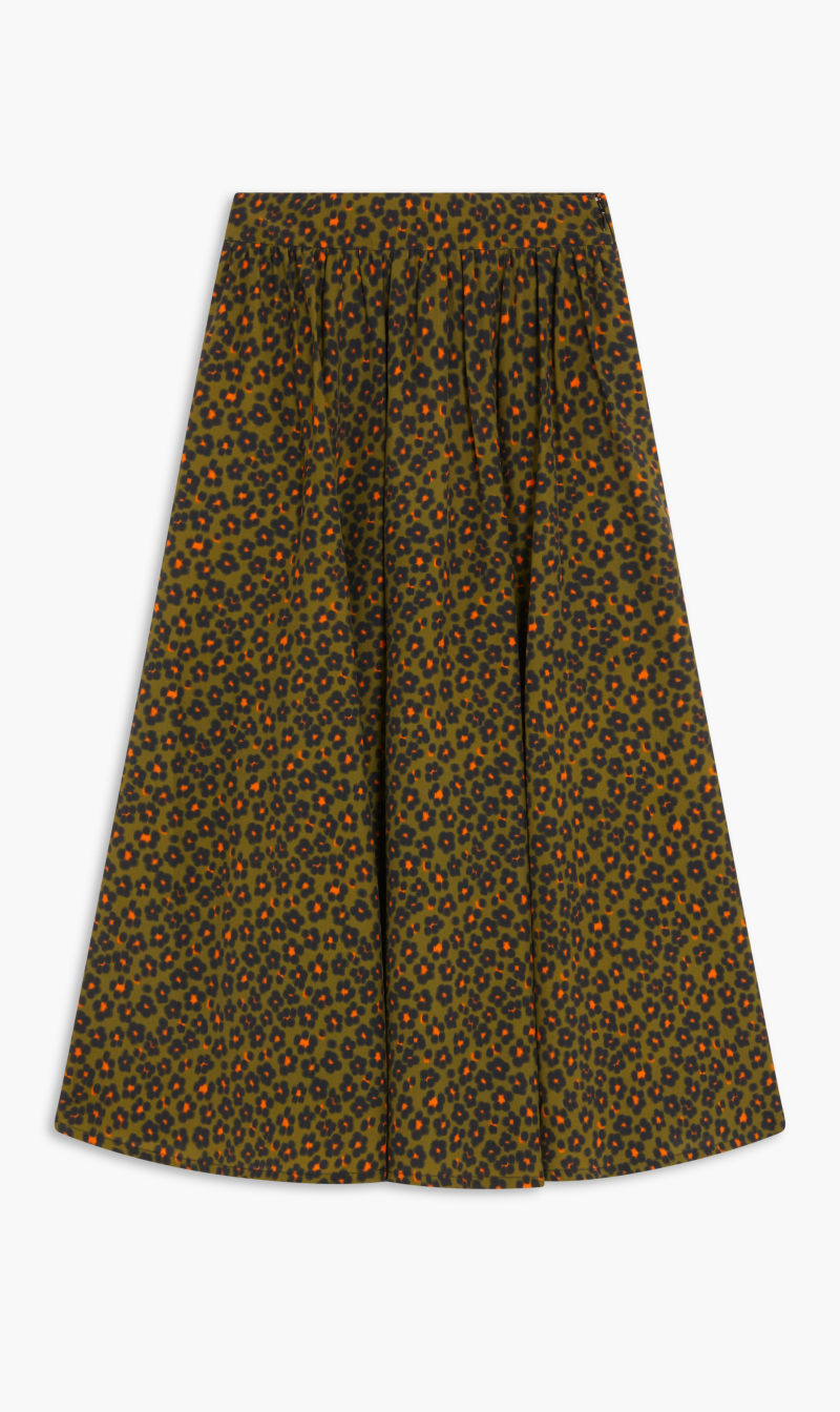 

Kenzo Brown Printed Midi Skirt for Women | The Deal Outlet