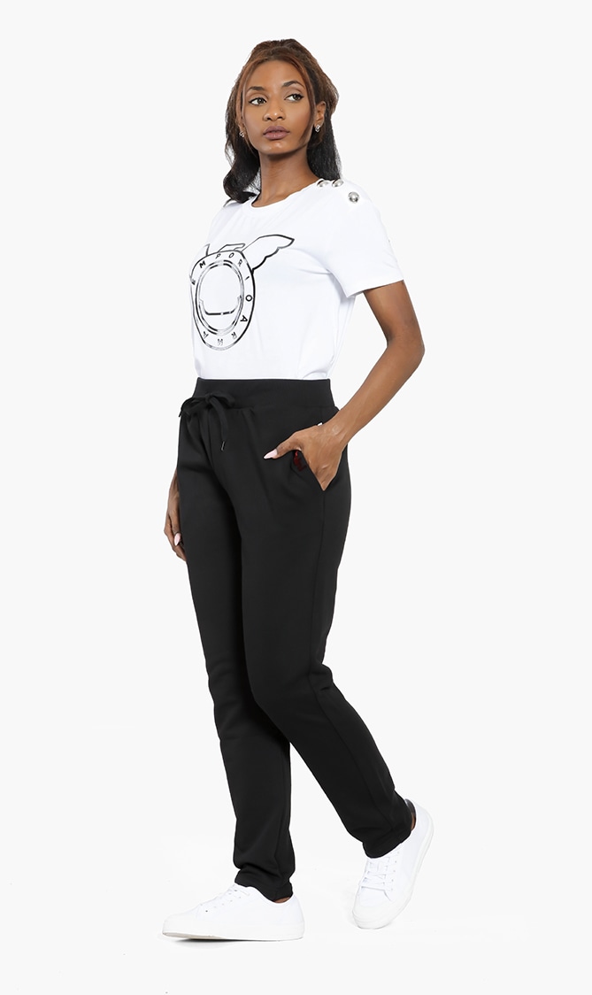 

Cotton Jogger Pants, Black