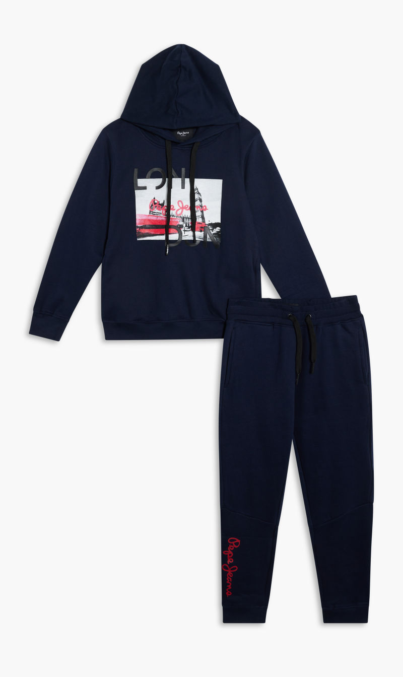

Pepe Jeans Blue Fox London Print Tracksuit | The Deal Outlet