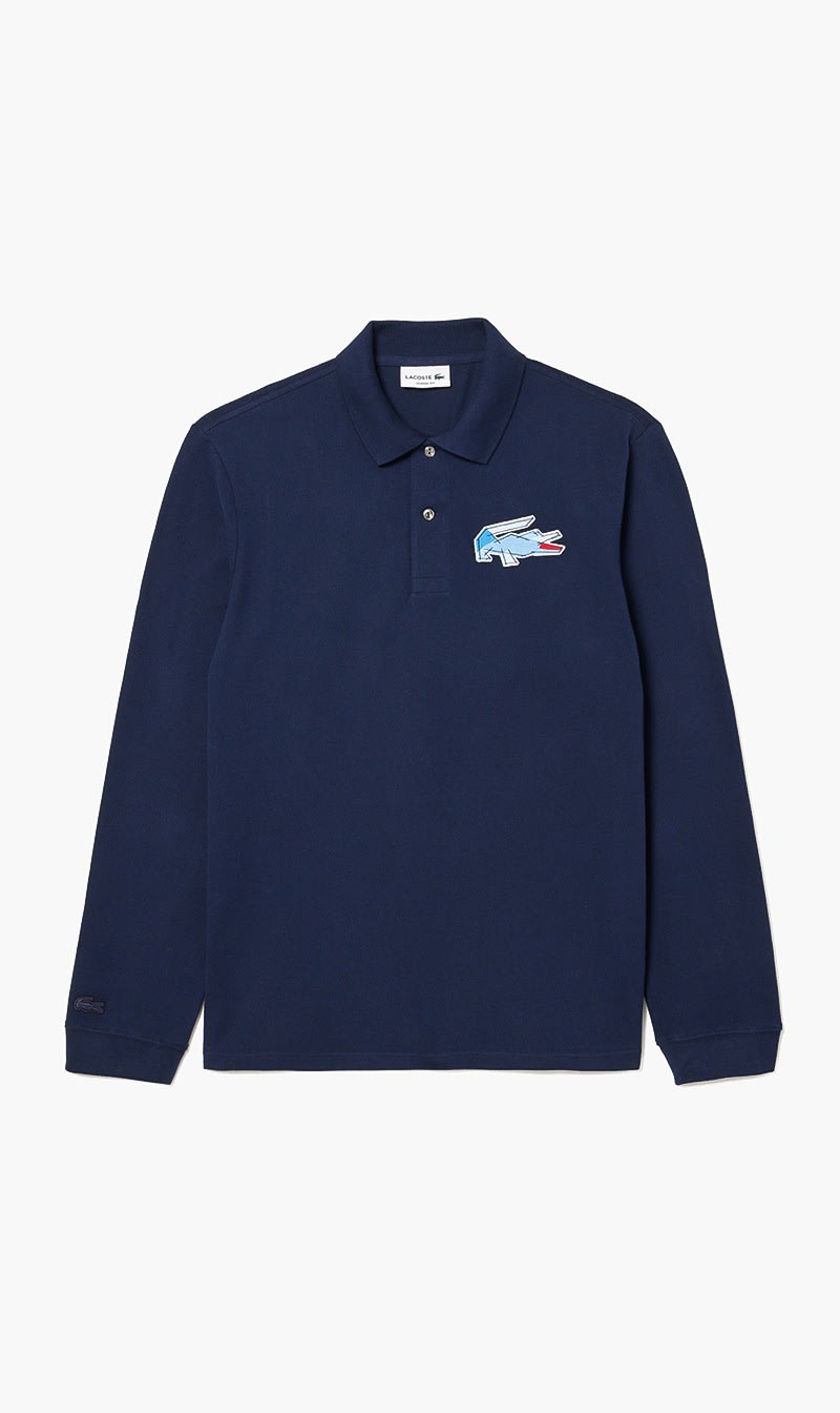 Lacoste Blue Classic Fit Long Sleeved Polo Shirt for Men