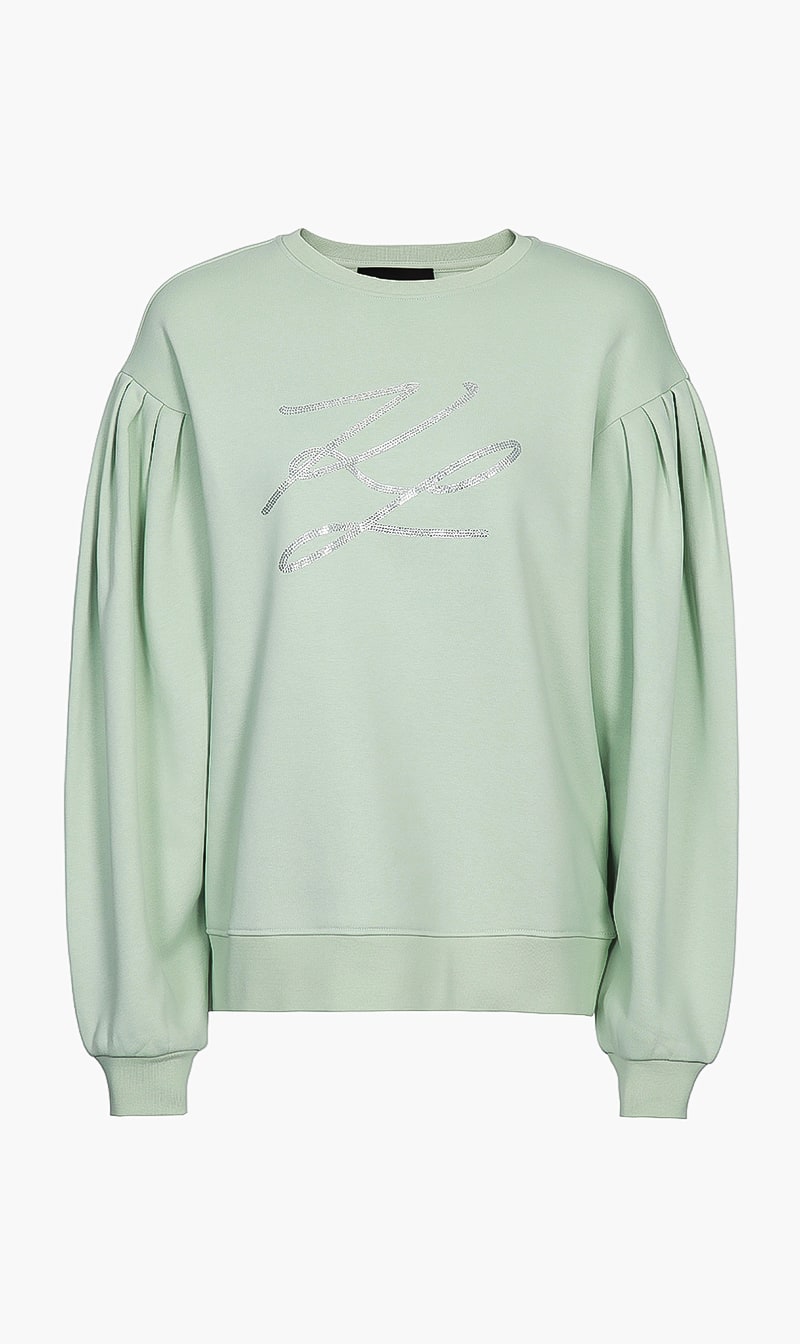 

Puffy Sleeve Sweatshirt, Green