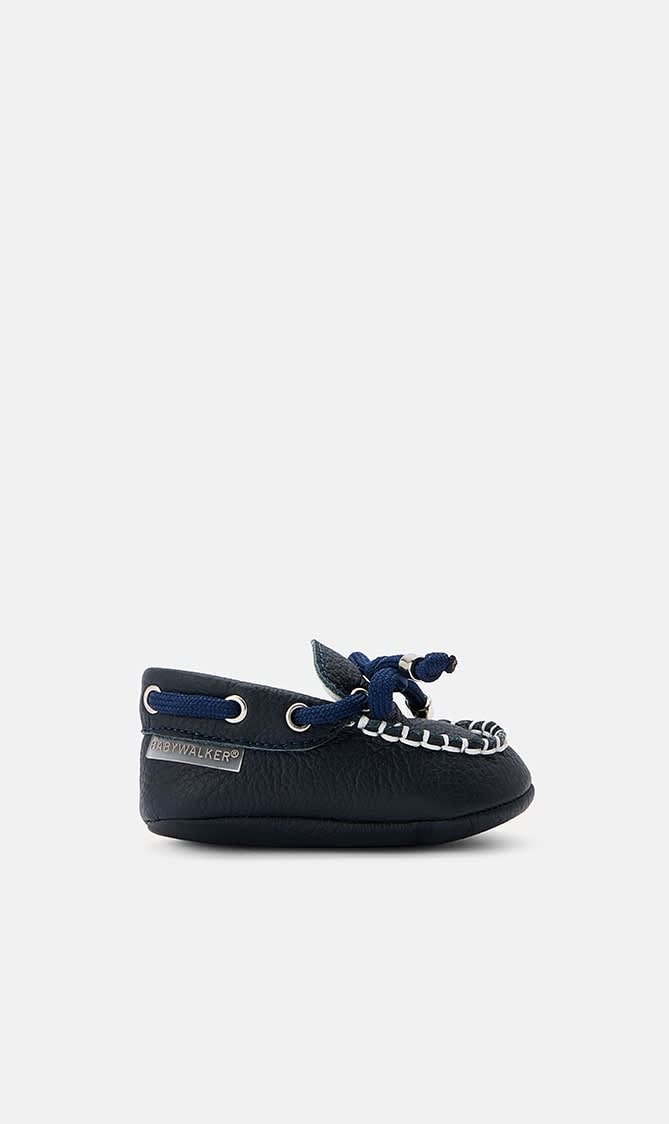 

Babywalker Blue Lace Up Printed Leather Loafers for Girls | The Deal Outlet