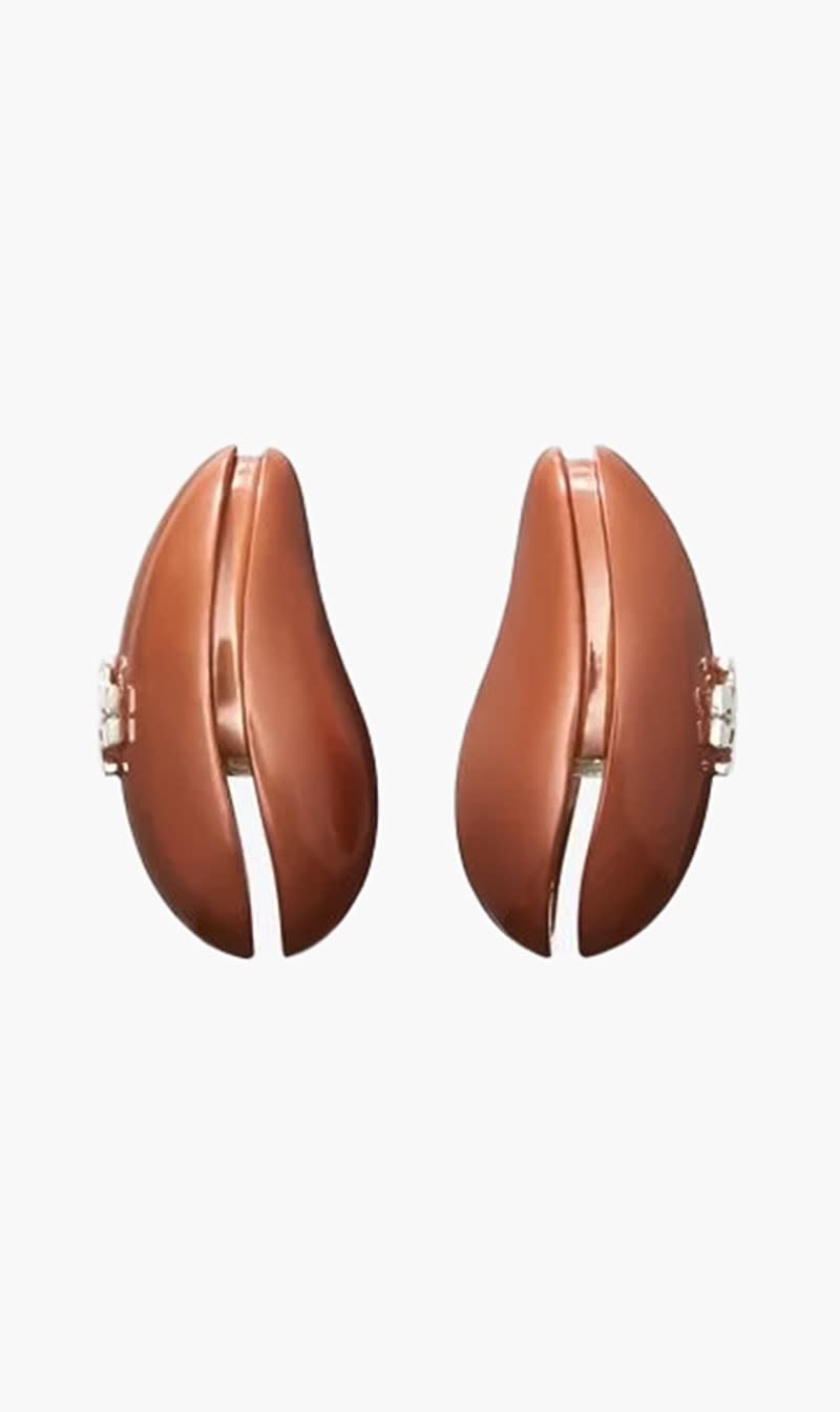 

Tory Burch Brown Small Wave Earring for Women | The Deal Outlet