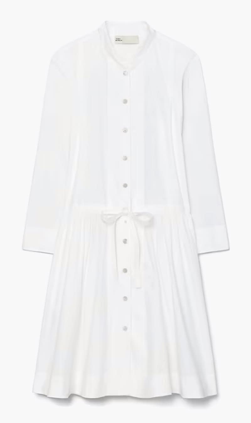 

Tory Burch White Mini Cotton Dress for Women | The Deal Outlet