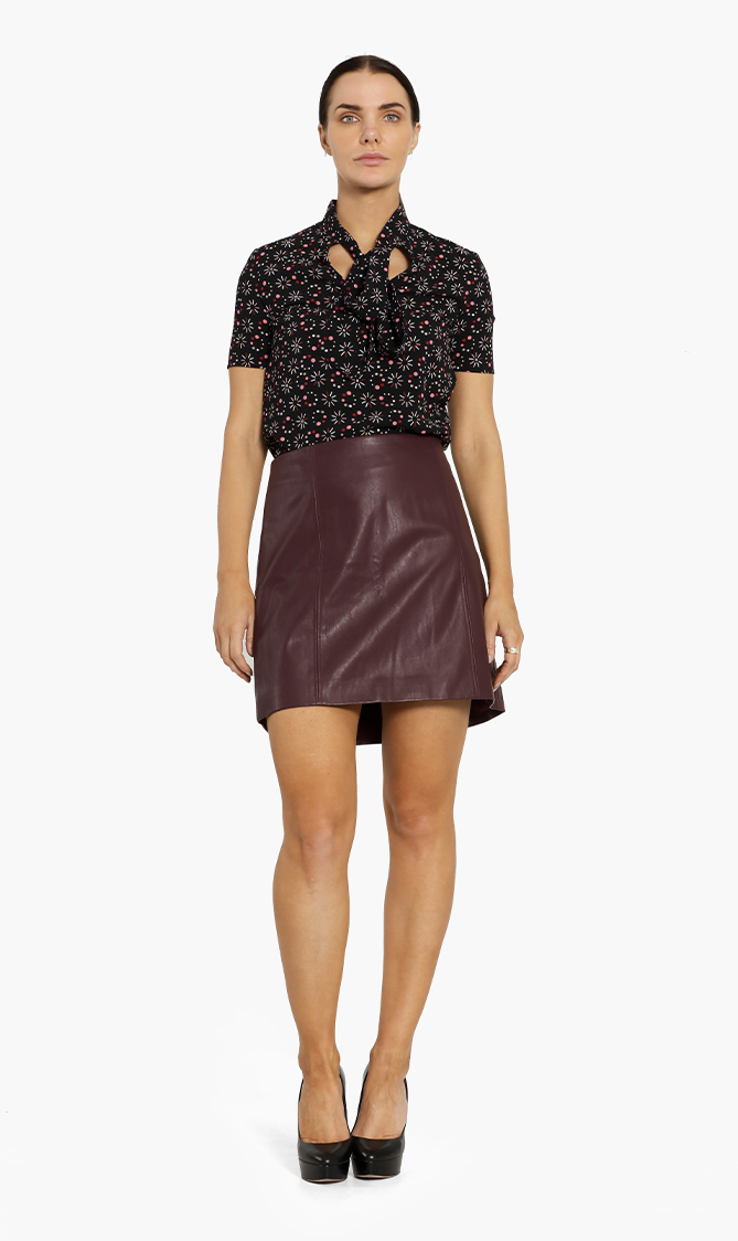 

Leather Seamed Skirt