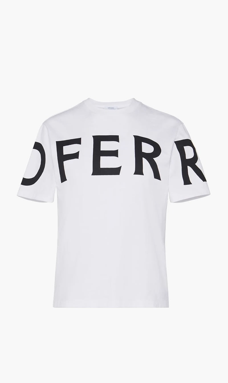 

Salvatore Ferragamo White Jersone Print Fer Graftshort Sleeves Tee-shrit for Women | The Deal Outlet