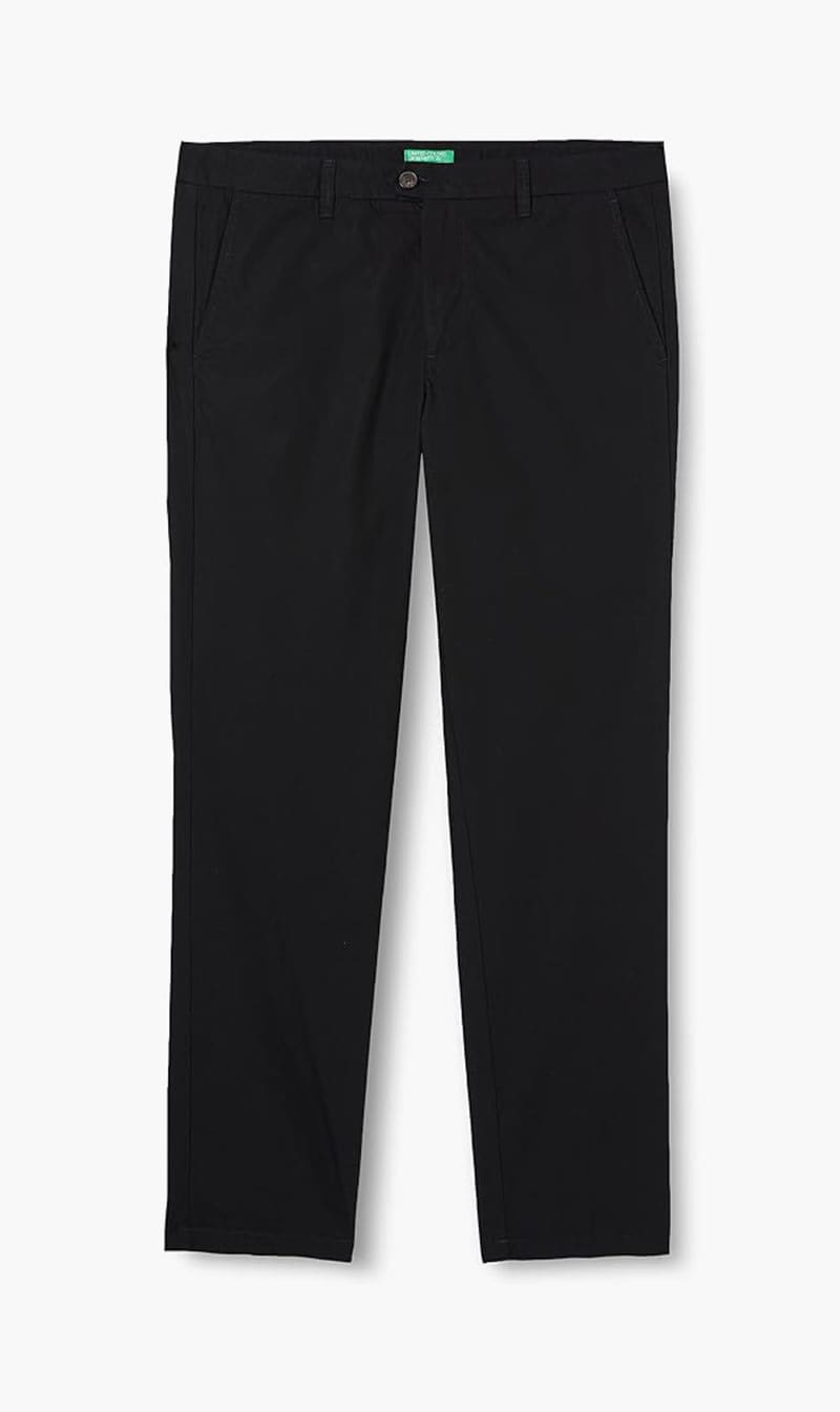 Black United Colors Of Benetton Dark Blue Slim Fit Chino Trousers for Men
