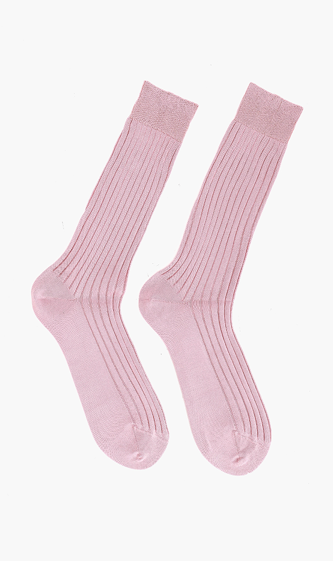 

Ribbed Cotton High Socks