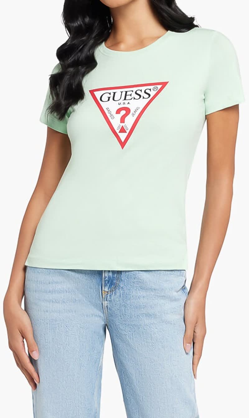 

Guess Green Triangle Logo T-shirt for Women | The Deal Outlet