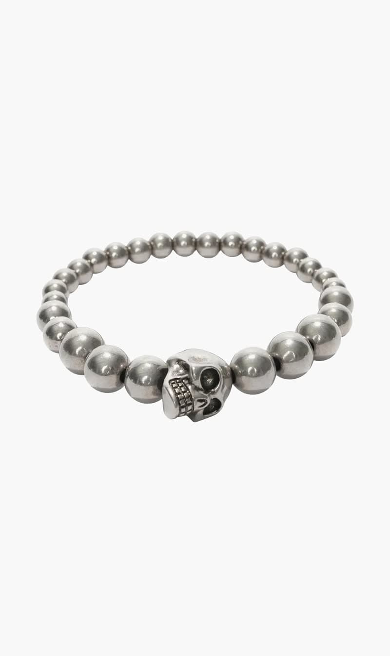 

Alexander Mcqueen Silver Skull Ball Bracelet for Men | The Deal Outlet