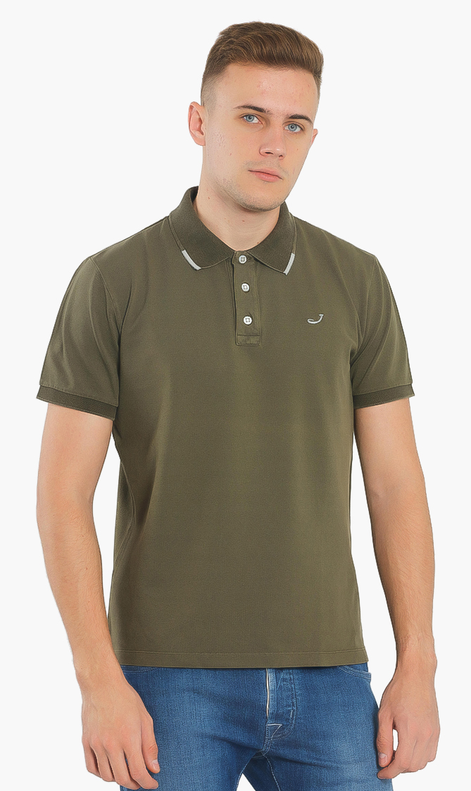 

Jacob Cohen Contrast Piped Collar Polo Shirt