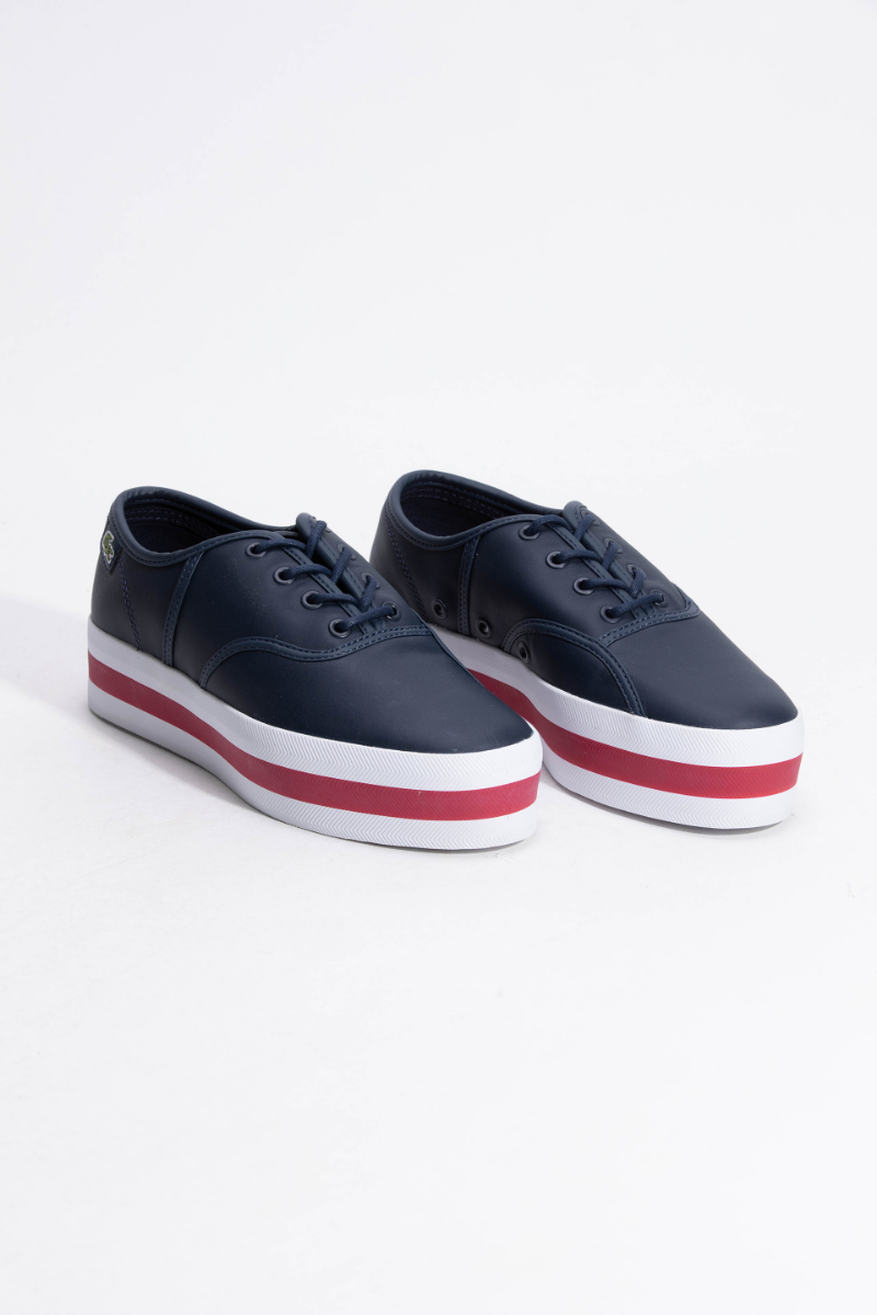 

LACOSTE Renã© Platform Leather Navy Sneakers