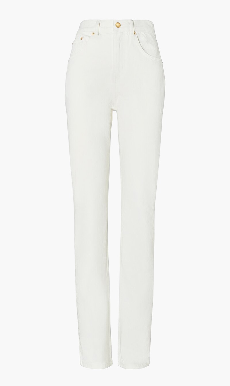 

Tory Burch White Mid Rise Slim Straight Jeans for Women | The Deal Outlet